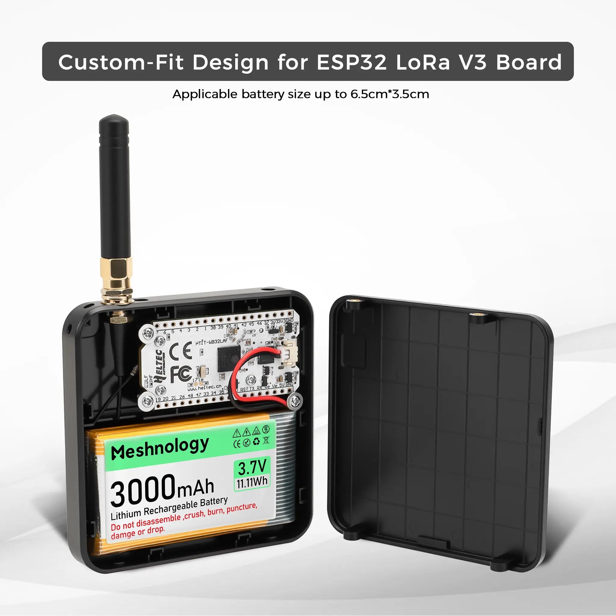 Meshnology N32 Plus – Heltec ESP32 LoRa V3 Meshtastic Devices Black wireless device