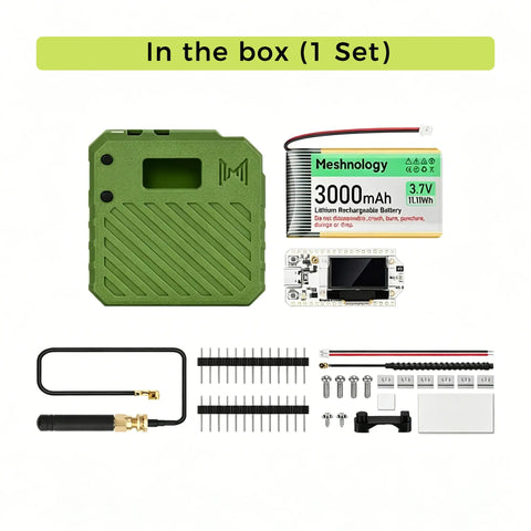 Meshnology N33 - Meshtastic ESP32 V3 LoRa Texting Device Kit for LoRaWAN, Arduino IDE Green wireless device