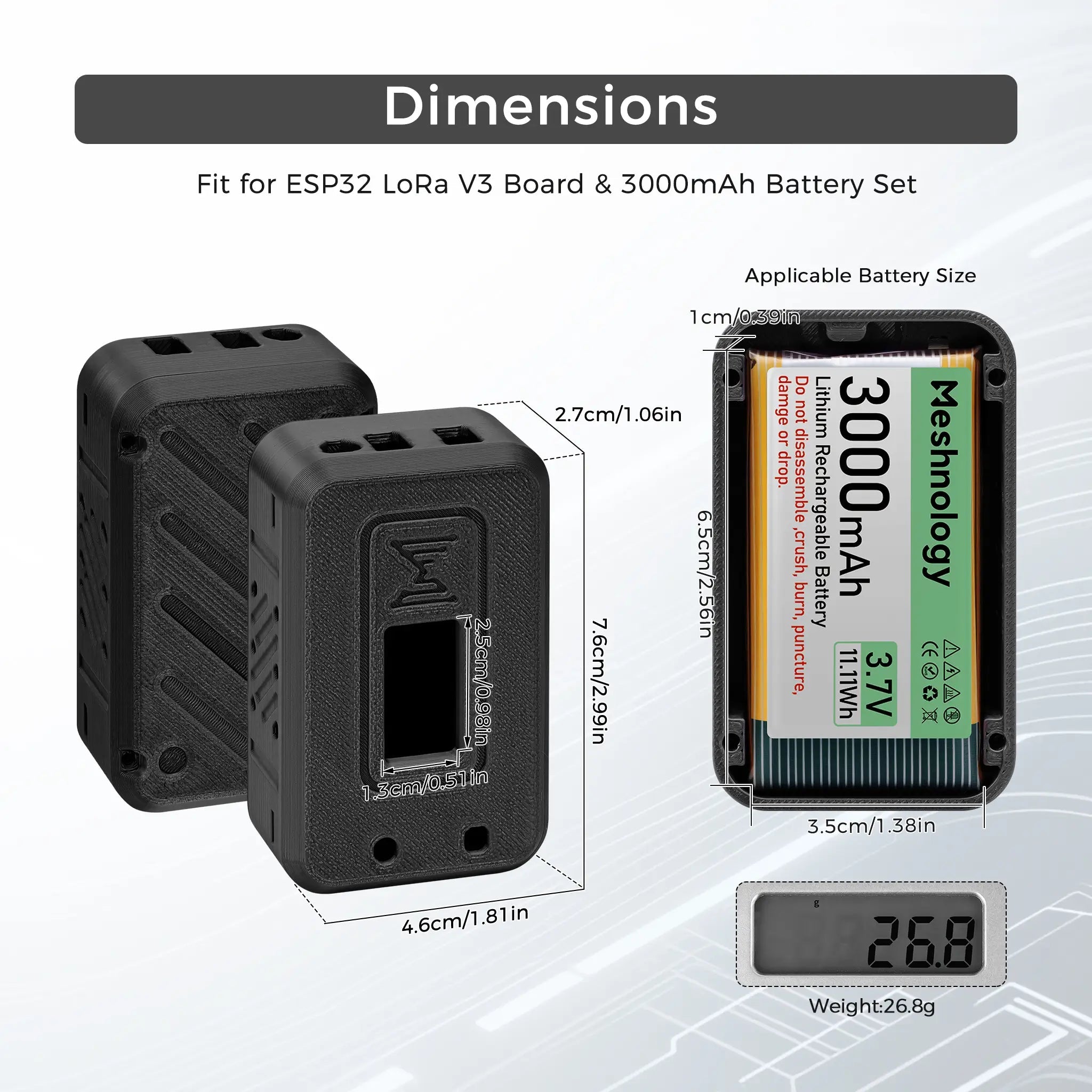 Meshnology N35 ESP32 Heltec WiFi 32 LoRa V3, V4 Complete Meshtastic Device 1 Set (Board+Battery+Case) V3 wireless device