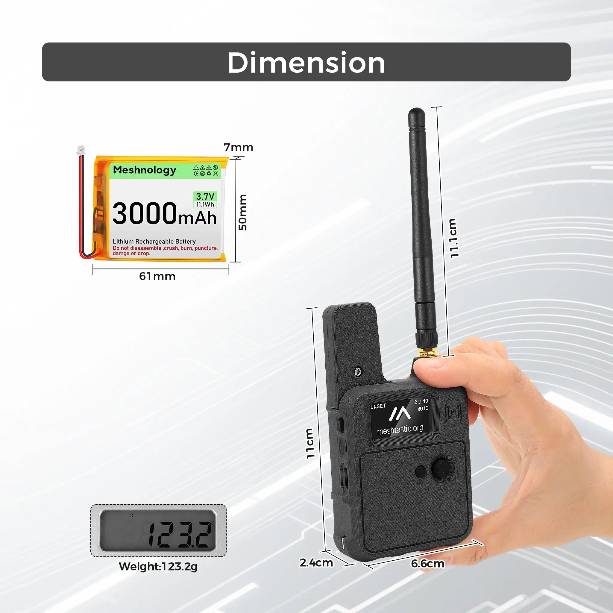 Meshnology N37 Wio Tracker L1 Meshtastic GPS Long Range LoRa Radio Device 1 Set (Board+Battery+Case) wireless device