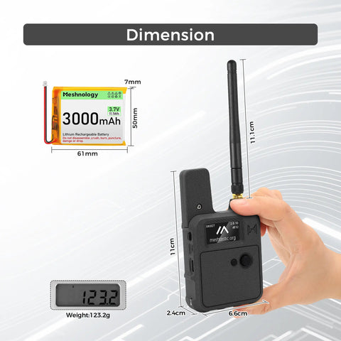 Meshnology N37 Wio Tracker L1 Meshtastic GPS Long Range LoRa Radio Device 1 Set (Board+Battery+Case) wireless device