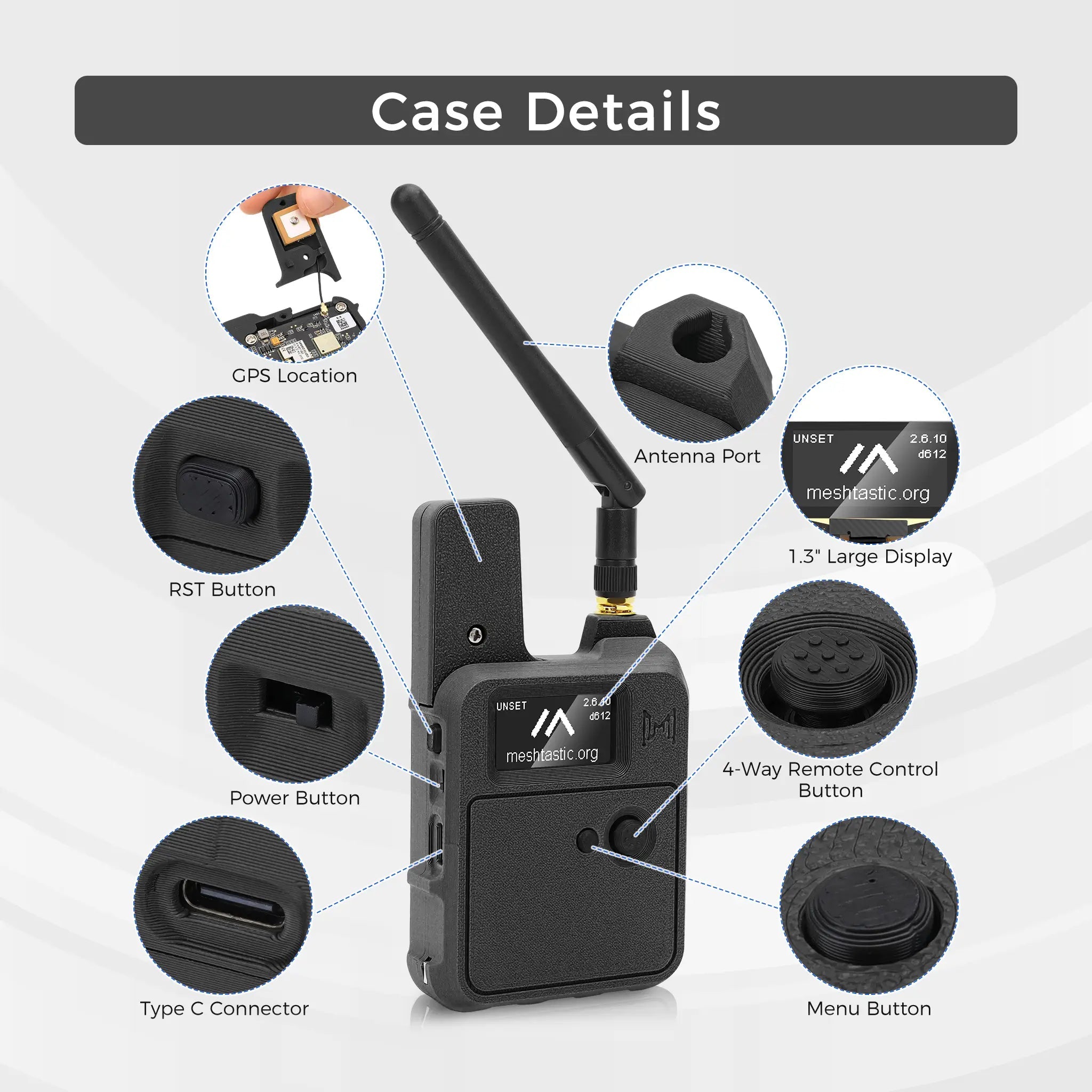 Meshnology N37 Wio Tracker L1 Meshtastic GPS Long Range LoRa Radio Device 1 Set (Board+Battery+Case) wireless device