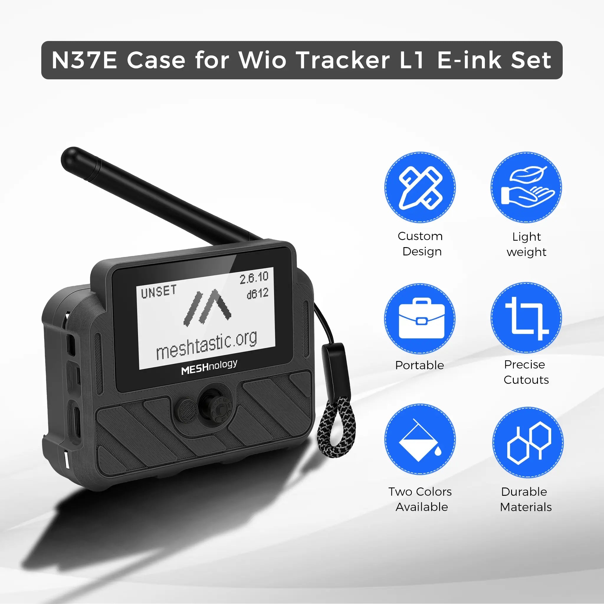Meshnology N37E Wio Tracker L1 E-Ink Meshtastic GPS Tracker Long-Range LoRa Communication Green+Black wireless device