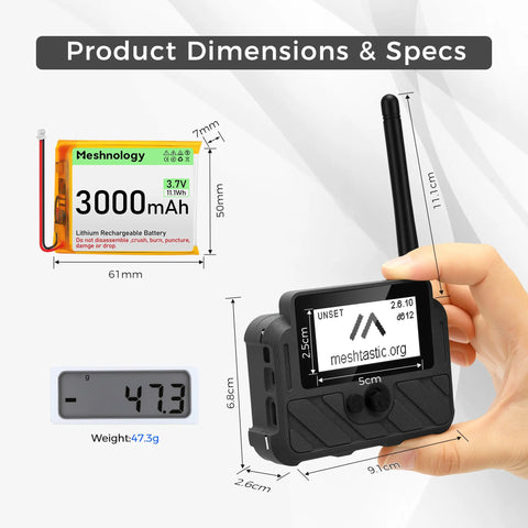 Meshnology N37E Wio Tracker L1 E-Ink Meshtastic GPS Tracker Long-Range LoRa Communication Green+Black wireless device