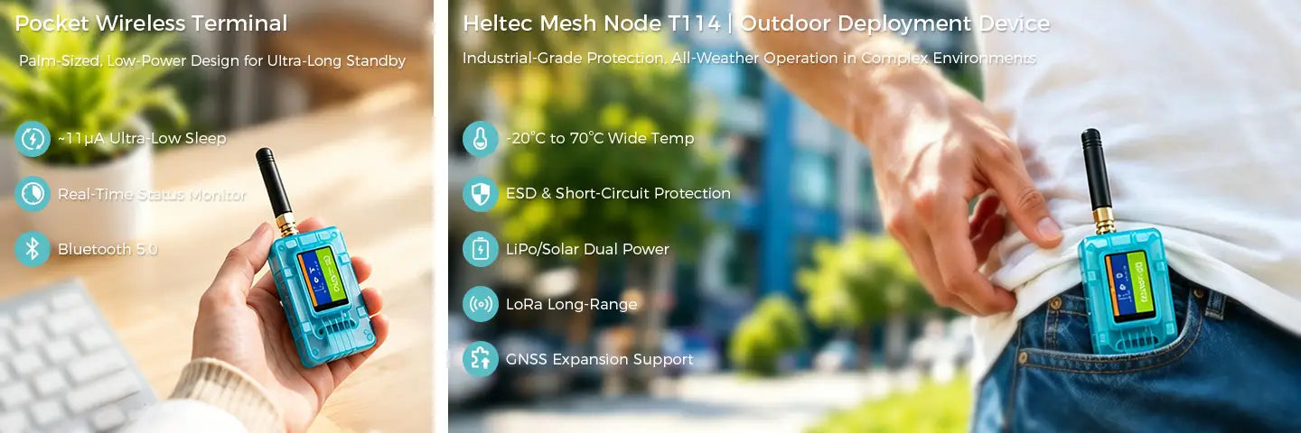 Heltec Mesh Node T114 Dev Board with SX1262 LoRa Chipset for Arduino, Meshtastic 1