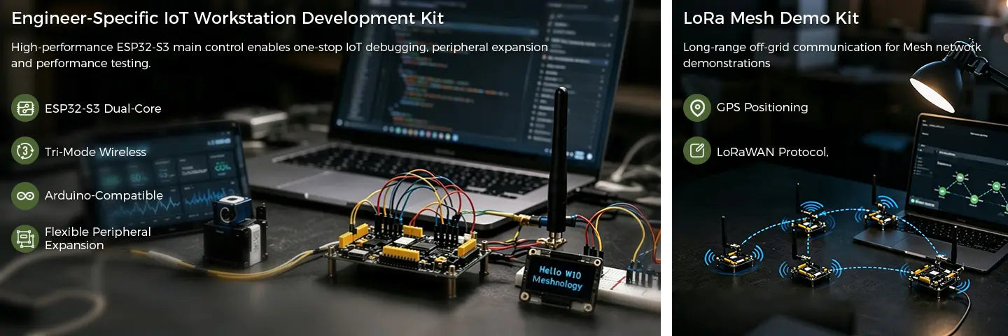 Meshnology W10 LoRa AIoT Dev Kit – ESP32-S3 Long-Range IoT Development Board 2