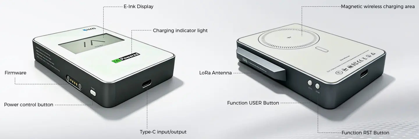 Mesh Pocket—M1 - Qi2 Heltec Wireless Charger, Meshtastic Magnetic Power Bank 10000mah 3