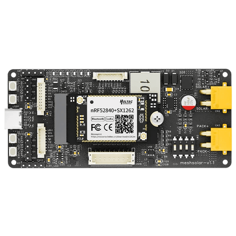 MeshSolar Li-ion BMS with Solar Charging Development Board, Support BLE and LoRa Connectivity for IoT Projects 860 - 870 MHZ wireless device