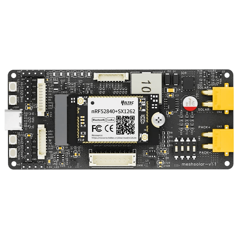 MeshSolar Li-ion BMS with Solar Charging Development Board, Support BLE and LoRa Connectivity for IoT Projects 860 - 870 MHZ wireless device