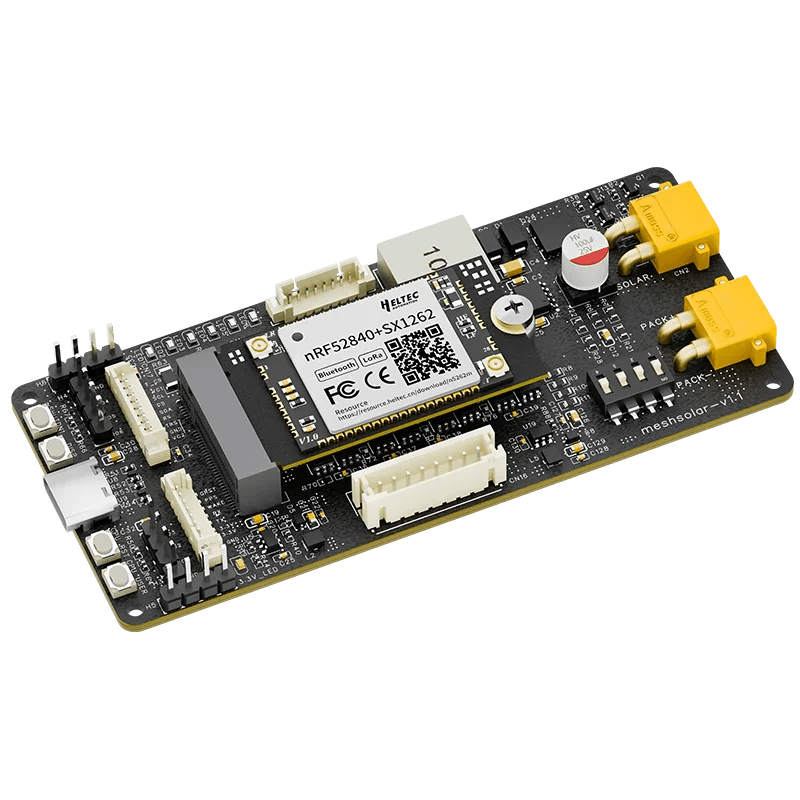MeshSolar Li-ion BMS with Solar Charging Development Board, Support BLE and LoRa Connectivity for IoT Projects 860 - 870 MHZ wireless device