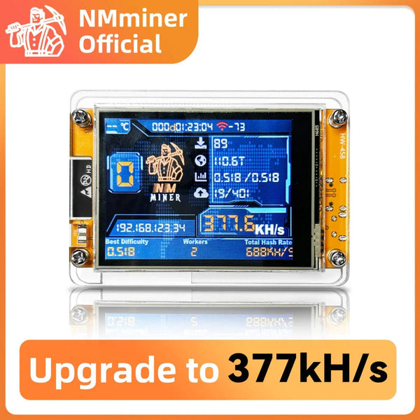 NMMiner CYD – ESP32 BTC 2.8 inch TFT LCD Display 377 kH/s Solo Lottery Miner wireless device