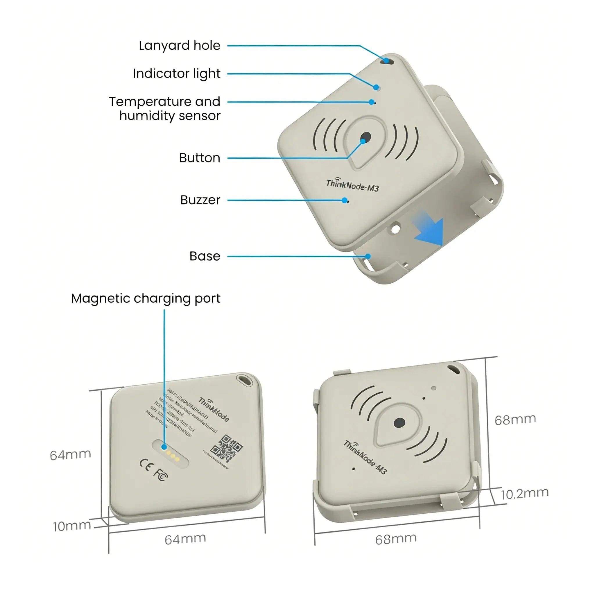 ThinkNode M3 LoRa GPS Tracker – Meshtastic Indoor & Outdoor GPS Tracking & Positioning Device Tracker wireless device